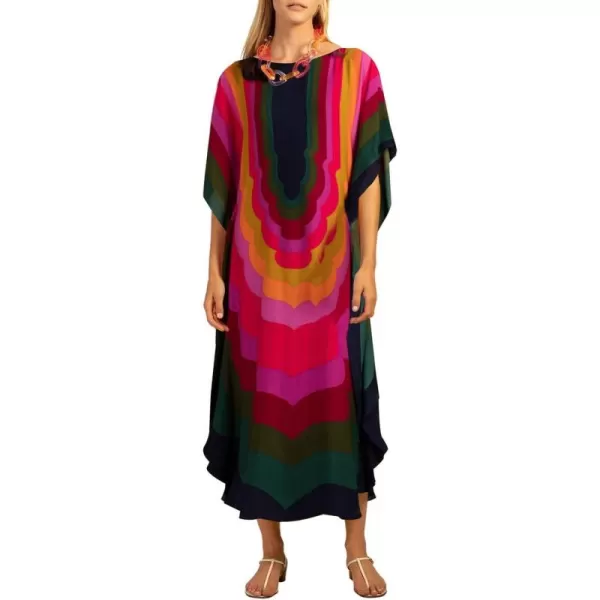 Bsubseach Colorful Kaftan Dresses for Women Plus Size Long Bathing Suit Cover Ups