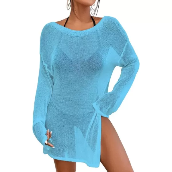 Bsubseach Crochet Cover Ups for Women Sheer Beach Tops Sexy Mesh Summer Outfit