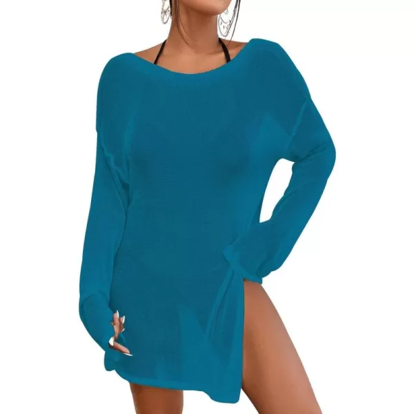 Bsubseach Crochet Cover Ups for Women Sheer Beach Tops Sexy Mesh Summer Outfit