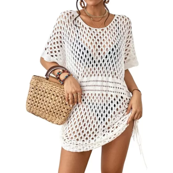 Bsubseach Crochet Coverups for Women Hollow Out Knit Swimsuit Beach Cover Up Dress Summer Outfit