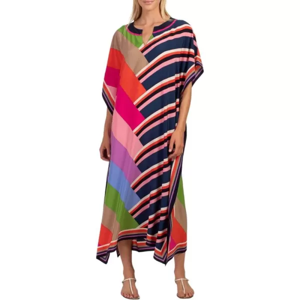Bsubseach Ethnic Kaftan Dresses for Women Swimsuit Cover Up Resort Wear Printed Dress