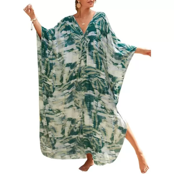 Bsubseach Kaftan Dresses Cover Up for Swimwear Women Plus Size Animal Print Caftan Resort Dress