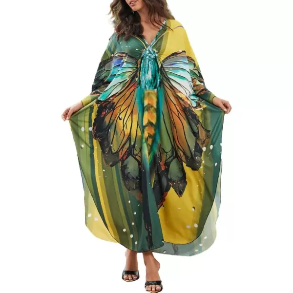 Bsubseach Kaftan Dresses Cover Up for Swimwear Women Plus Size Animal Print Caftan Resort Dress