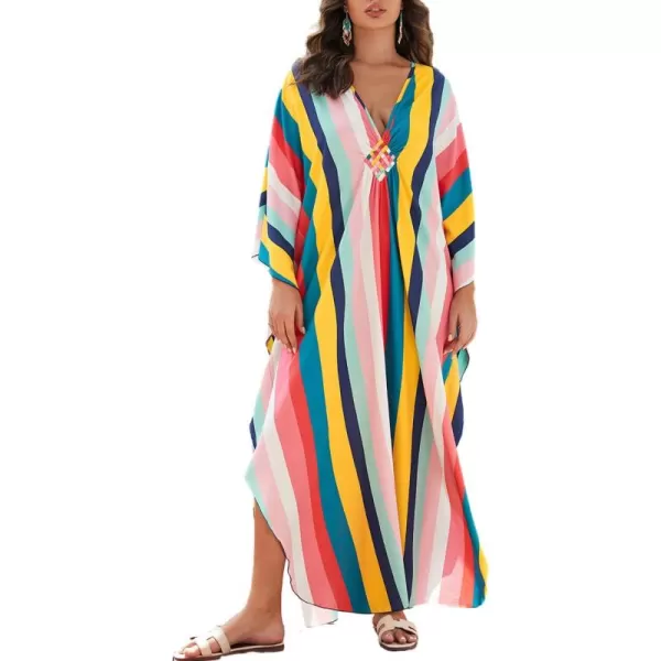 Bsubseach Kaftan Dresses Cover Up for Swimwear Women Plus Size Animal Print Caftan Resort Dress