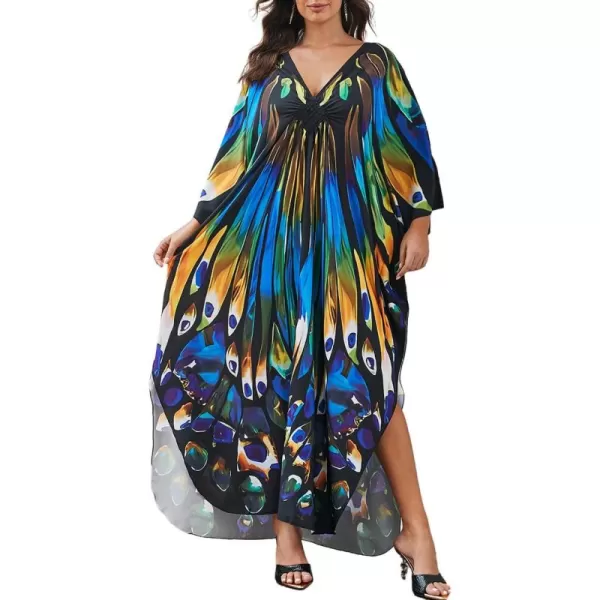 Bsubseach Kaftan Dresses Cover Up for Swimwear Women Plus Size Animal Print Caftan Resort Dress