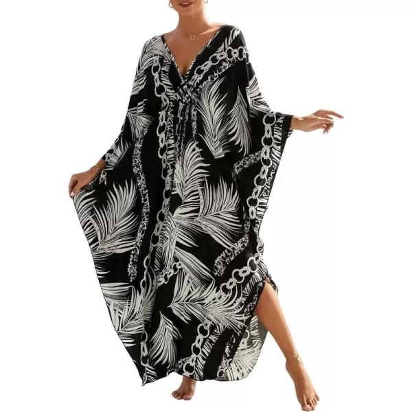 Bsubseach Kaftan Dresses Cover Up for Swimwear Women Plus Size Animal Print Caftan Resort Dress