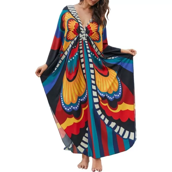 Bsubseach Kaftan Dresses Cover Up for Swimwear Women Plus Size Animal Print Caftan Resort Dress