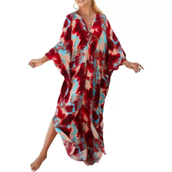 Bsubseach Kaftan Dresses Cover Up for Swimwear Women Plus Size Animal Print Caftan Resort Dress