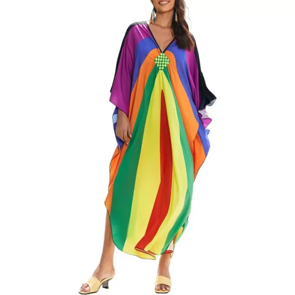 Bsubseach Kaftan Dresses Cover Up for Swimwear Women Plus Size Animal Print Caftan Resort Dress