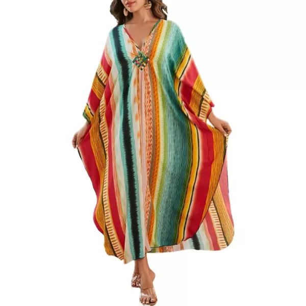 Bsubseach Kaftan Dresses Cover Up for Swimwear Women Plus Size Animal Print Caftan Resort Dress