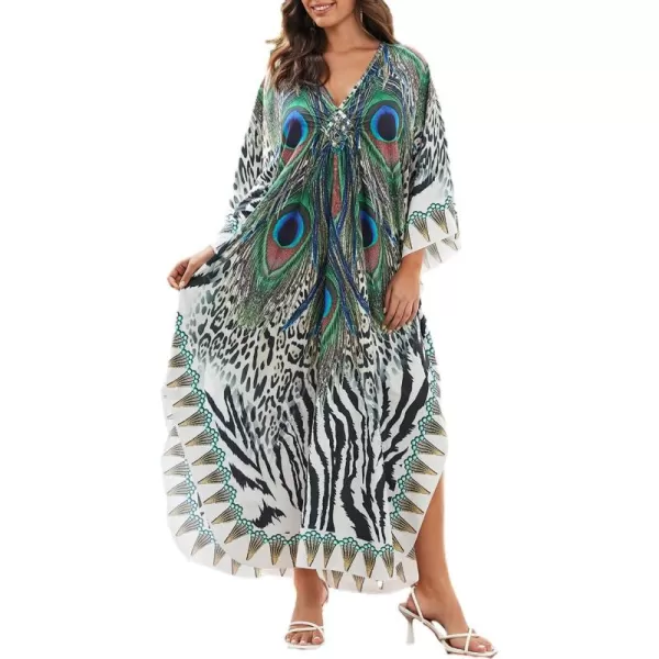 Bsubseach Kaftan Dresses Cover Up for Swimwear Women Plus Size Animal Print Caftan Resort Dress
