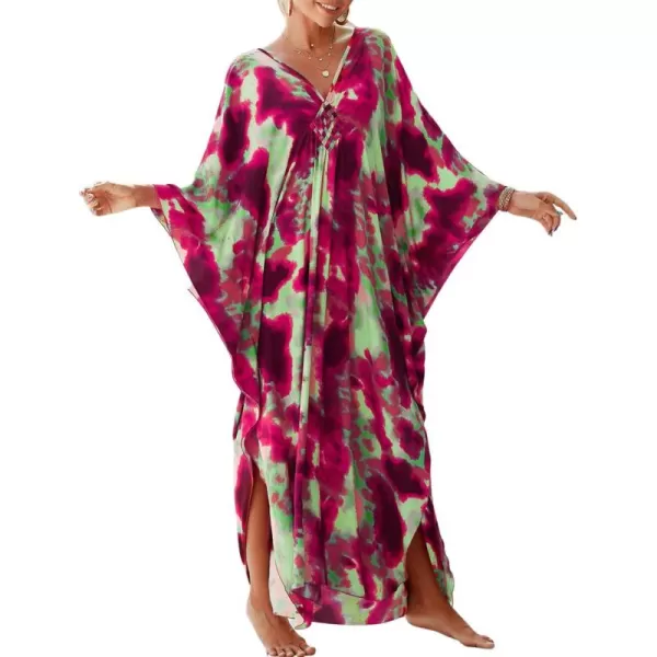 Bsubseach Kaftan Dresses Cover Up for Swimwear Women Plus Size Animal Print Caftan Resort Dress