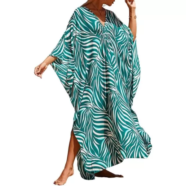 Bsubseach Kaftan Dresses Cover Up for Swimwear Women Plus Size Animal Print Caftan Resort Dress