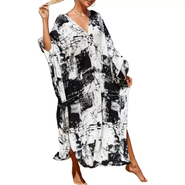 Bsubseach Kaftan Dresses Cover Up for Swimwear Women Plus Size Animal Print Caftan Resort Dress