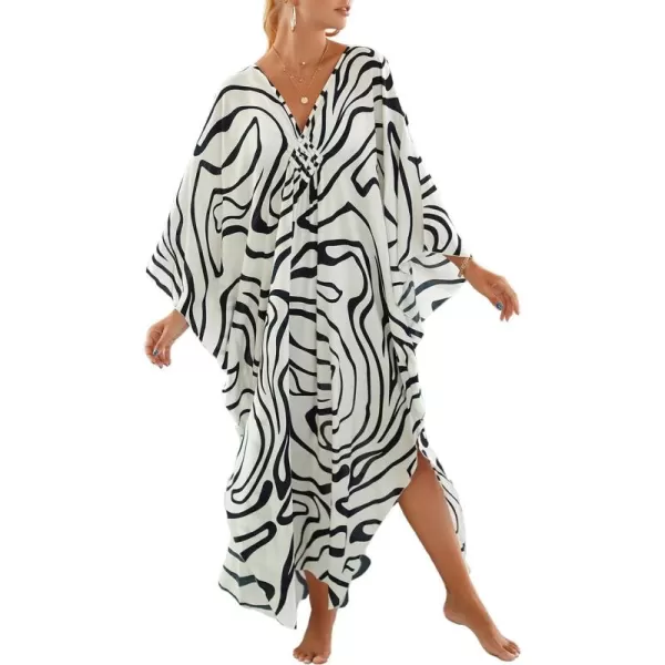 Bsubseach Kaftan Dresses Cover Up for Swimwear Women Plus Size Animal Print Caftan Resort Dress