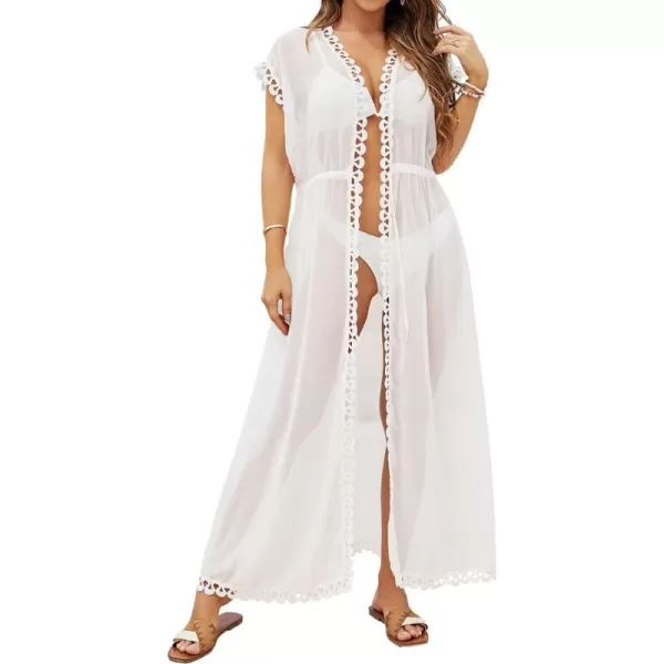 Bsubseach Long Kimonos for Women Bikini Swimsuit Cover Up Summer Beach Cardigan Sheer Kimono Dusters