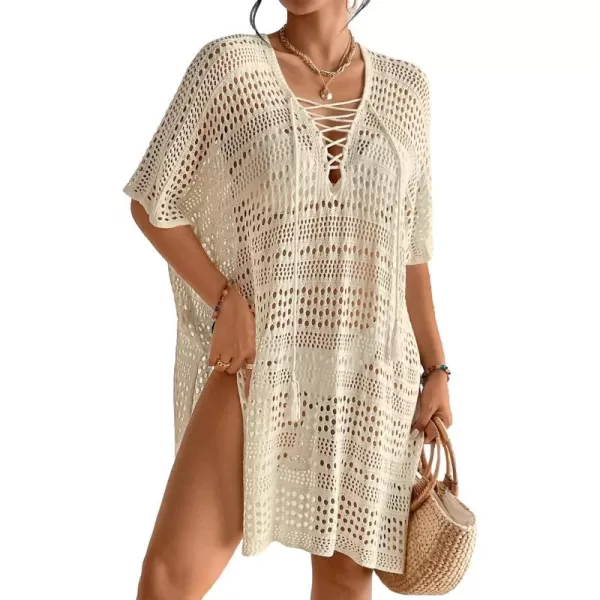 Bsubseach Sexy Hollow Out Swim Cover Up Crochet Swimsuit Bikini Coverup Summer Outfits