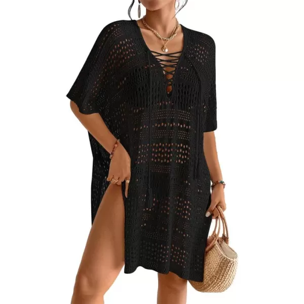 Bsubseach Sexy Hollow Out Swim Cover Up Crochet Swimsuit Bikini Coverup Summer Outfits