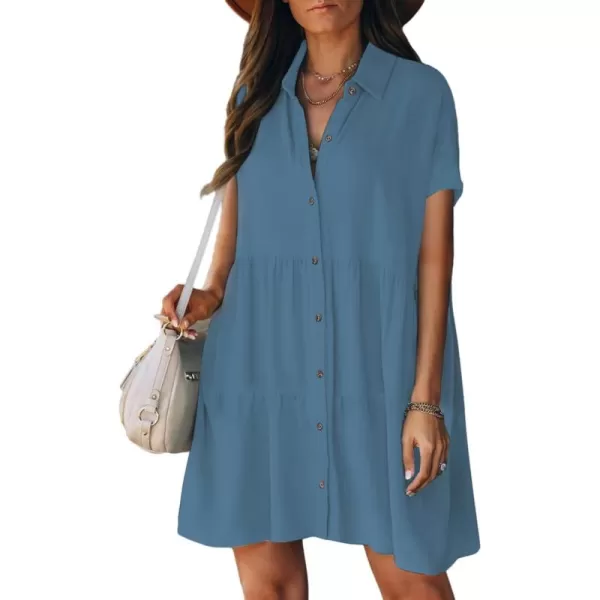 Bsubseach Swimsuit Coverup for Women Button Shirt Casual Dresses Vacation Wear