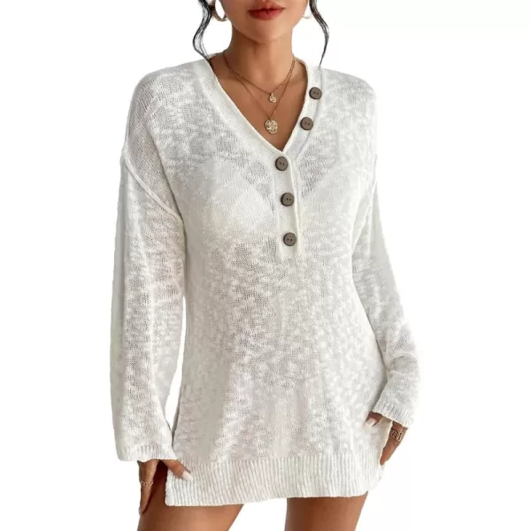 Bsubseach Swimsuit Coverup for Women Crochet Dress Button Bathing Suit Cover Up Beach Outfit