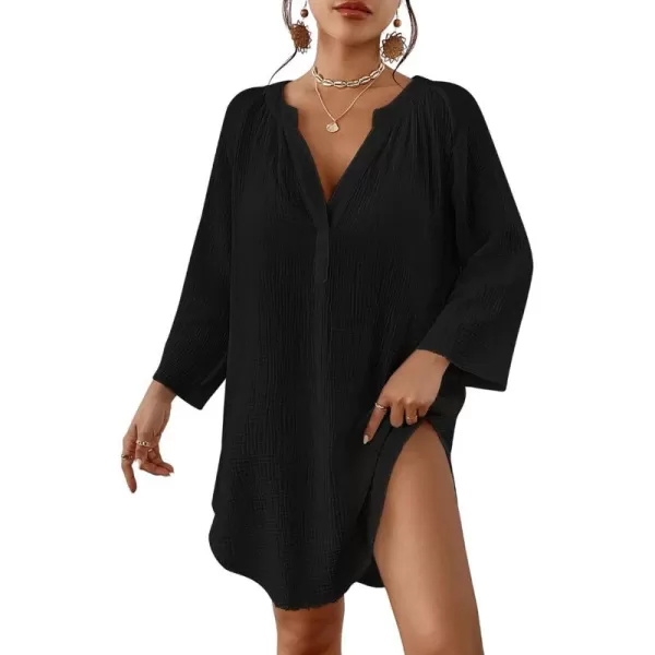 Bsubseach Swimsuit Coverup for Women V Neck Beach Swimwear Cover Up Top Beach Outfits