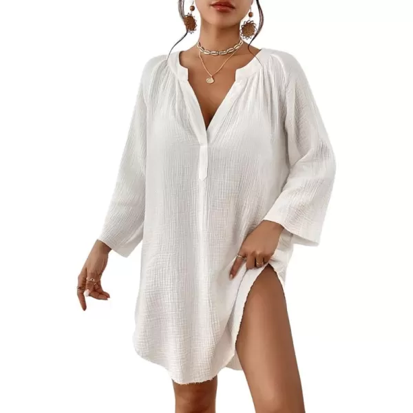 Bsubseach Swimsuit Coverup for Women V Neck Beach Swimwear Cover Up Top Beach Outfits