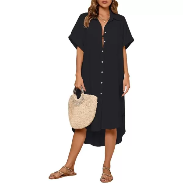 Bsubseach Women Bathing Suit Cover Up Bikini Coverup Button Down Shirt Dress
