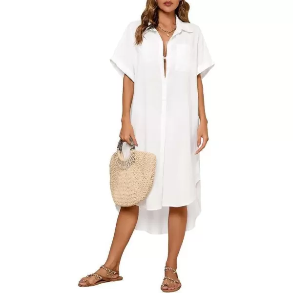 Bsubseach Women Bathing Suit Cover Up Bikini Coverup Button Down Shirt Dress