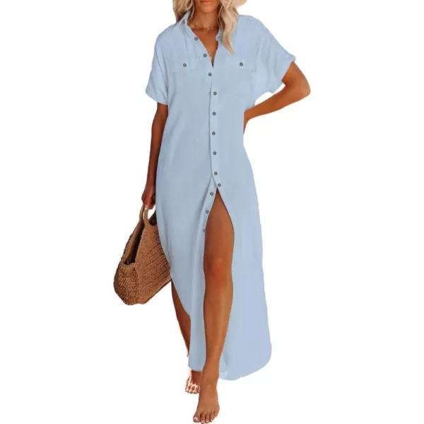 Bsubseach Women Bathing Suit Cover Ups Button Down Beach Swimsuit Cover Up Long Kimono Cardigans Summer Vacation outfits