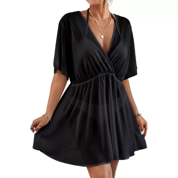 Bsubseach Women Casual Swimsuit Cover Up Blouses Button Down Beach Tunic Dress Bathing Suit Coverup