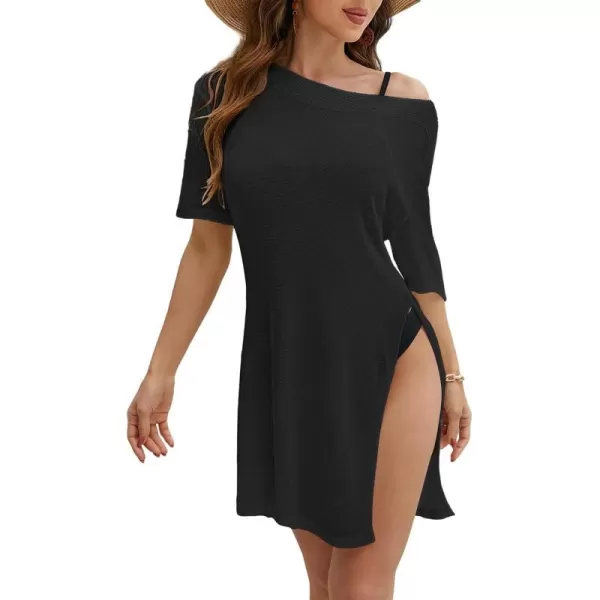 Bsubseach Women Crochet Cover Up Dress Sheer Mesh Swimsuit Cover Ups Summer Knit Beach Top