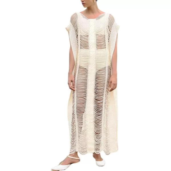 Bsubseach Women Crochet Hollow Out Swimsuit Cover Ups Knitted Beach Tank Dress