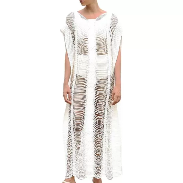 Bsubseach Women Crochet Hollow Out Swimsuit Cover Ups Knitted Beach Tank Dress