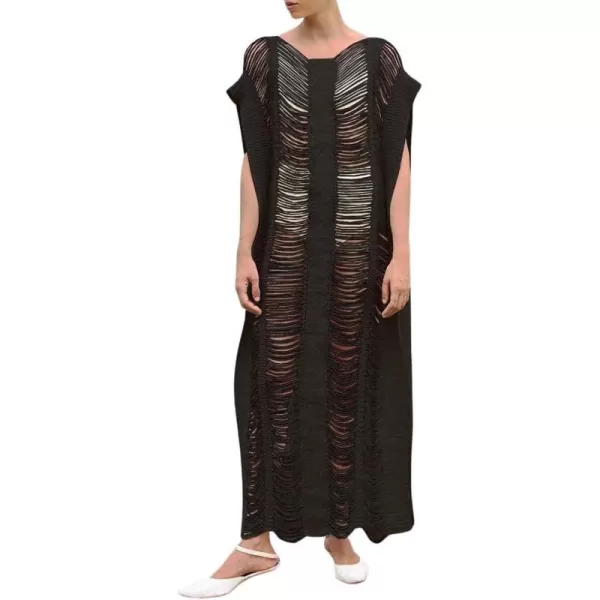 Bsubseach Women Crochet Hollow Out Swimsuit Cover Ups Knitted Beach Tank Dress