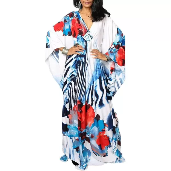 F-blue Red Floral