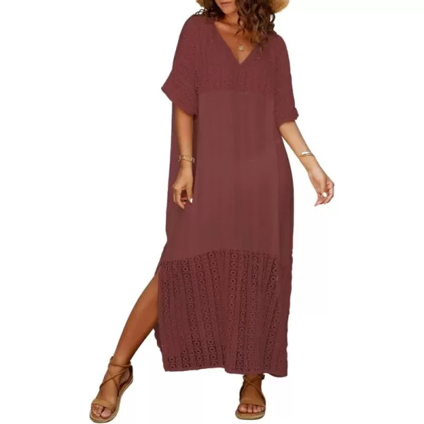 Bsubseach Women Kaftan Dress Bathing Suit Cover Ups Beach Caftan Dresses