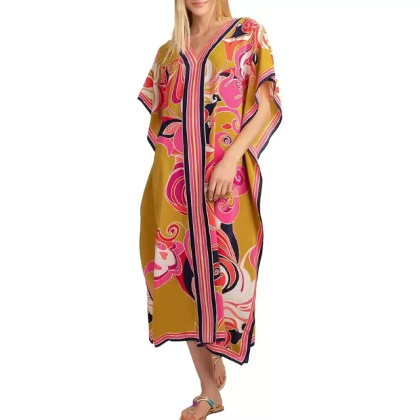 Bsubseach Women Plus Size Kaftan Dress Swimsuit Cover Up Caftan Maxi Beach Dresses