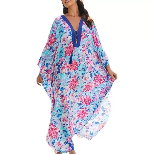 Bsubseach Womens Caftan Print Kaftan Dresses for Women Bohemia Swimsuit Cover Up Casual Resort Wear