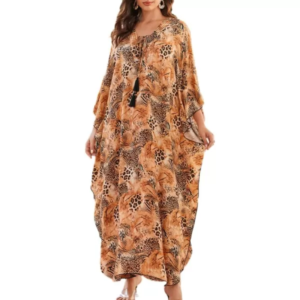 Bsubseach Womens Caftan Print Kaftan Dresses for Women Bohemia Swimsuit Cover Up Casual Resort Wear
