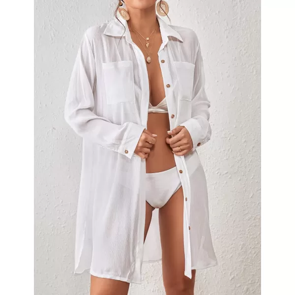 Bsubseach Bathing Suit Cover Ups for Women Button Down Beach Cover Up Vacation Outfits Swim Coverup