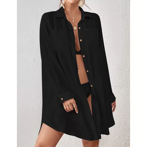 Bsubseach Bathing Suit Cover Ups for Women Button Down Beach Cover Up Vacation Outfits Swim Coverup