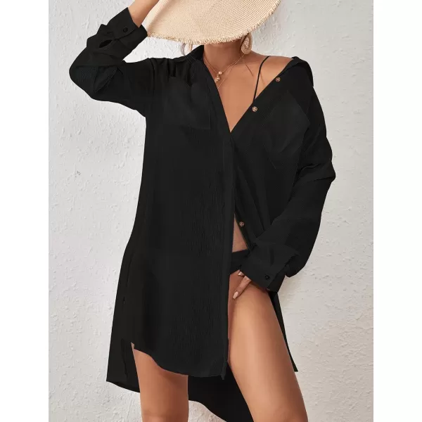 Bsubseach Bathing Suit Cover Ups for Women Button Down Beach Cover Up Vacation Outfits Swim Coverup
