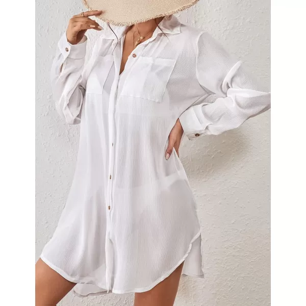 Bsubseach Bathing Suit Cover Ups for Women Button Down Beach Cover Up Vacation Outfits Swim Coverup