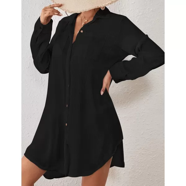Bsubseach Bathing Suit Cover Ups for Women Button Down Beach Cover Up Vacation Outfits Swim Coverup