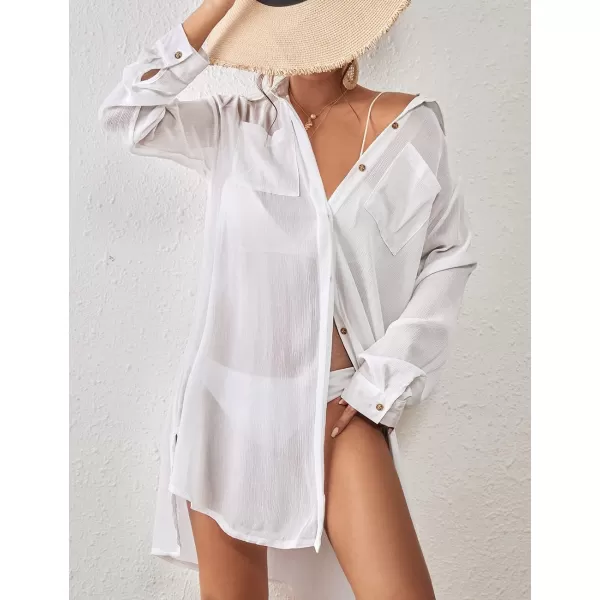 Bsubseach Bathing Suit Cover Ups for Women Button Down Beach Cover Up Vacation Outfits Swim Coverup