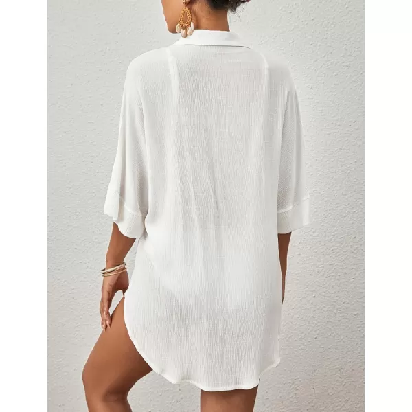 Bsubseach Beach Cover Up for Women Button Down Shirt Beach Wear Tunic Dress Coverup Summer Outfits