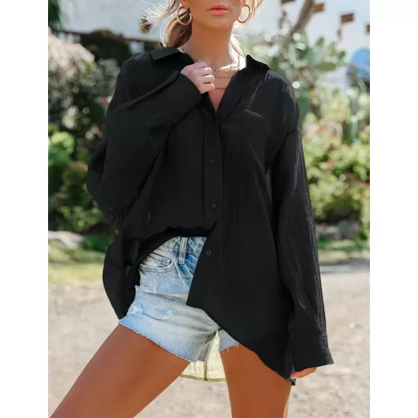 Bsubseach Women Bathing Suit Cover Ups Button Down Bikini Swimsuit Cover Up Long Sleeve Beach Shirt Blouse