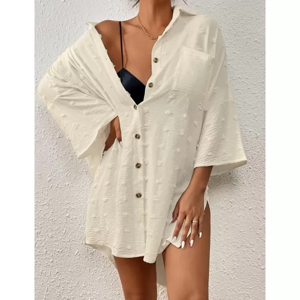 Bsubseach Women Beach Cover Up Button Down Shirt Dress Blouse Tops T-Shirt