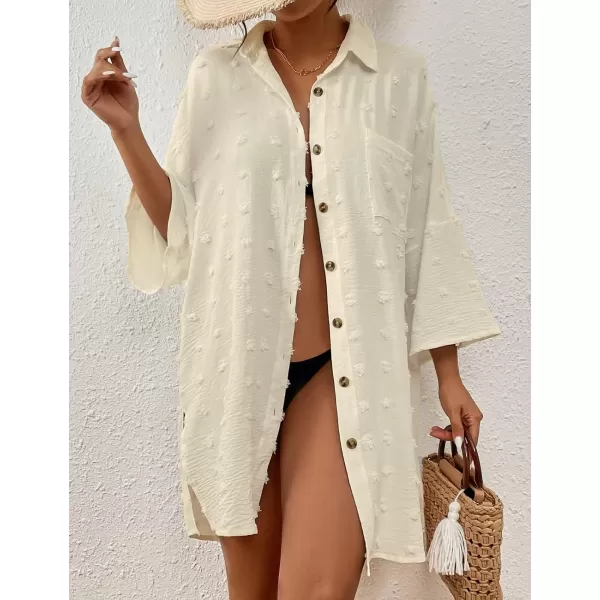 Bsubseach Women Beach Cover Up Button Down Shirt Dress Blouse Tops T-Shirt