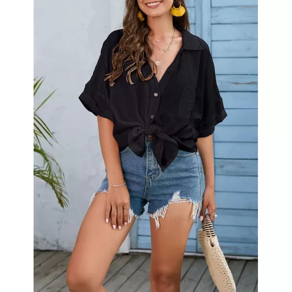 Bsubseach Women Button Down Shirt Blouse Tops Swimsuit Cover Up Bikini Coverup
